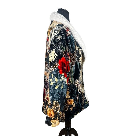Soft Surroundings Womens Medium Multicolor Innsbrook Velvet Sherpa Lined Jacket - Picture 4 of 12